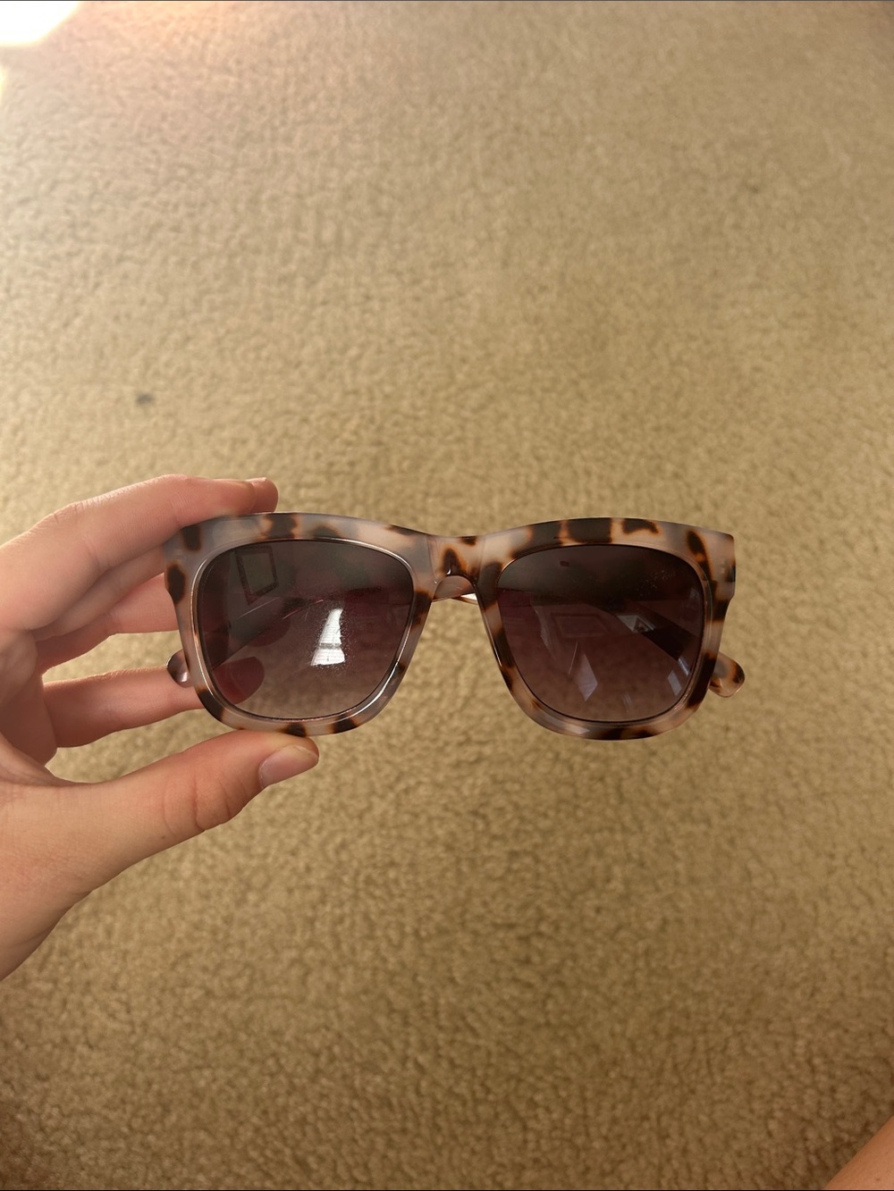 Tortoiseshell Square Sunglasses - Brown Gradient Lenses